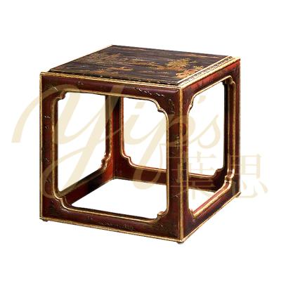 China Hand Painted Yips Classic Luxury Chinoiserie Style Landscape Decoration Chair Stool Hand Painted Bedroom Furniture LD-1203-0744 for sale