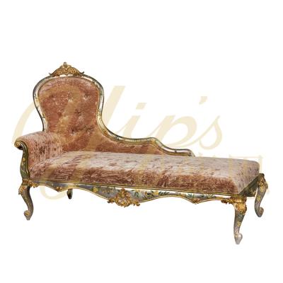 China Hand Painted Yips LD-1203-0093 Rose Princess Series Handpainted Floral Classic Royal Pattern Bedroom Furniture Longue Chair for sale