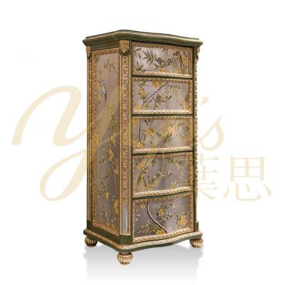 China Hand Painted Yips LD-1203-0091/0091B Classic Model Bedroom Furniture Dresser Drawer Chest Rose Princess Series Handpainted Rose for sale