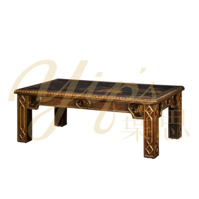 China Yips Hand Painted Chinoiserie LD-1203-0246 Series Solidwood Carving Gold Pattern Hand Painted Coffee Table for sale