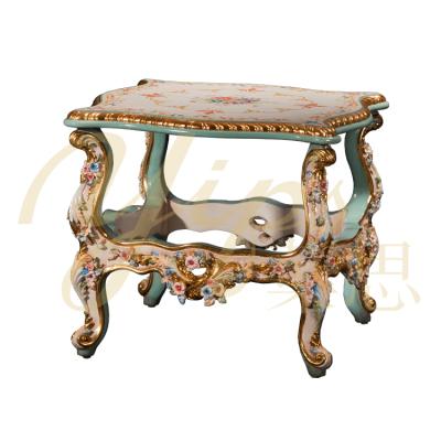 China Handpainted Yips the French Tableau de LD-1203-0204 Rose Series Resin Carving Handpainted Rose Pattern Livingroom Classical End for sale