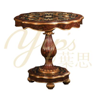 China Yips Hand Painted European Series LD-1203-0805 Resin Carving Rose Pattern End Table Center Hand Painted Table for sale