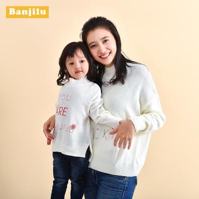 China Wholesale Cotton 100% Mama and Me Family Matching Outfits Water to Knit Baby Set Kids White Sweater for sale