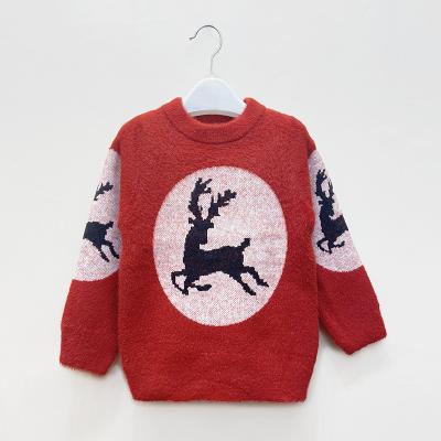 China Euro 2023 New Fashion Design Autumn Winter Children Cartoon Sweater Round Neck Kids Custom Knit Christmas Sweater For Little Girls for sale