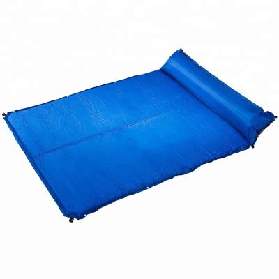 China Outdoor Use Comfortable Double Inflating Camping Mat With Pillow for sale