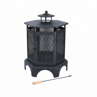 China Stocked Outdoor Garden Black Metal Fire Pit OL-F077 for sale