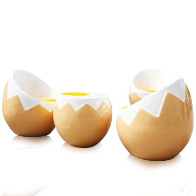 中国 Eggshell chair and table restaurant fiberglass dining lounge eggshell chair and cafe yolk table set 販売のため