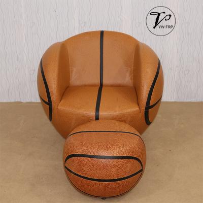 China Creative Design Corner Sofa Basketball Grain Living Room Single Lazy Sofa Fiberglass Lounger for sale