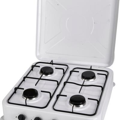 China Hotel Euro Style 4 Portable Gas Stove Electric Burners Ignition With Cooktop Cover for sale