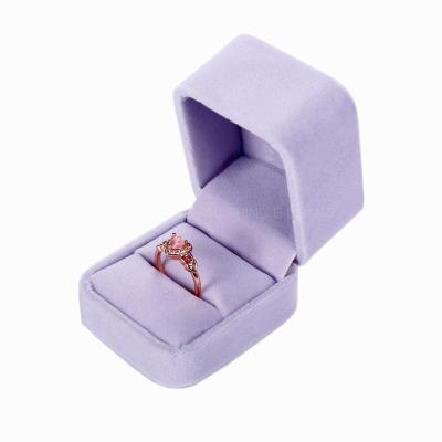 China Handmade Customize Free Logo Wholesale Plastic Velvet Flocked Ring Box Pendant Necklace Jewelry Boxes for sale