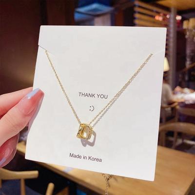 China Marry PUSHI new product fashion diamond collares mujer diamond clavicle lot pendant titanium steel chain necklaces for sale