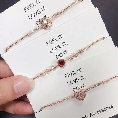 China Fashion PUSHI Wholesale New Products Korea Little Girls Bracelet Bangles Gold Plated 14k Zircon Bracelet Spell Jewelry for sale