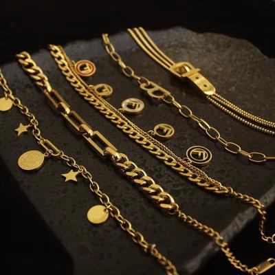 China Wholesale Bulk High Quality Pendant Fashion Jewelry Accessories Hiphop PUSHI Necklaces Stainless Steel Gold Diy Necklace For Women for sale