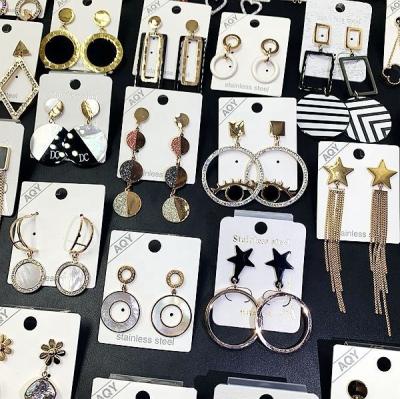 China Wholesale Mixed Bulk Fashion PUSHI Factory Price Fashion Jewelry Stainless Steel Women Stud Earrings for sale