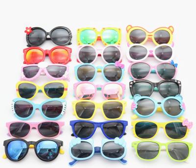 China Wholesale Cartoon Glasses Kids Silicone Baby Glasses Shades Sunglasses PUSHI Fashion Shape To Girls Kids Sunglasses Lot Mixed for sale