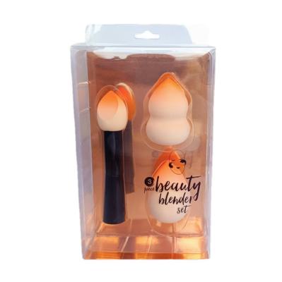 China Gradient Color Washable Gift Box Set Powder Puff With Large Water Non-latex Marble Beauty Egg Blending Sponge Head Brush for sale