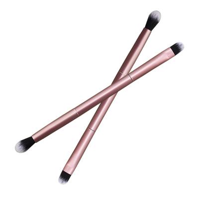 China Soft Finished Double Head Makeup Brush Aluminum Tube Double Eyeshadow Brushes Makeup Tool Private Label for sale