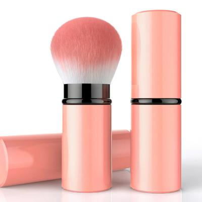 China Free Sample Travel Vegan Wholesale Portable High Quality Soft Stretch Telescopic Handle Large Smudge Blush Loose Powder Makeup Brush for sale