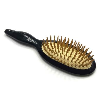 China 4g Black And Brown Boar Hair Comb Salon Hairdressing Tools Wooden Handle Brush for sale