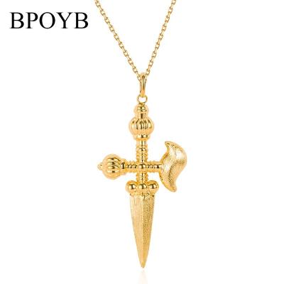 China BPOYB punk Christian Tassel Gold Necklace Luxury 24k plated Dubai Jewelry for Men Women Copper Mateiral for sale