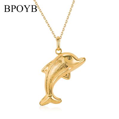 China BPOYB Fashion TRENDY Necklaces Real 18k Gold Plated Jewelry Women Accessories Dolphin Pendant Chain 2021 Bulk for sale