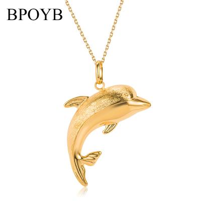 China BPOYB TRENDY Shimmering 24 Carat Vacuum Plating Charm Dubai Africa Necklace Pendants Dolphin Men Women Jewelry for sale