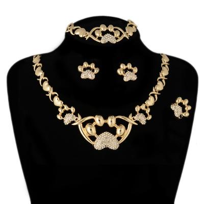 China BPOYB Cute Beautiful Fancy Cat's Claws Hottest Wholesale 18K Gold Plated Dubai Women Girls Brazilian Xoxo Necklace Jewelry Set for sale