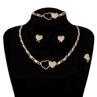 China BPOYB FASHIONABLE Hot Selling Xoxo Heart Accessories Original Arabic Cute 18K Gold Filled Jewelry Set Drop Wholesale Double for sale