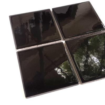 China Black Glazed Metal Tiles Bathroom Decoration Hotel And Living Room Modern Glazed Tile 100mm*100mm Tiles for sale