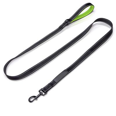 China Custom Reflective Nylon Dog Leashes Padded Durable Pet Training Leads With Comfortable Padded Handle for sale