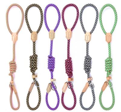 China Factory Customized Padded Colorful Nylon Dog Rope Leashes, Heavy Duty Dog Rope Leads Can Be Made With Thoughtful for sale