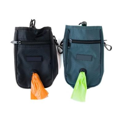 China Fashionable Design Dog Poop Cylindrical Poop Bag Pouch Waterproof Oxford Poop Bag Holder With Cup And Adjustable Belt for sale