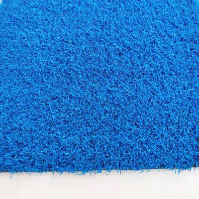 China 15mm Green Grass Kindergarten Blue Golf Course Gate Artificial Plastic Outdoor Lawn Turf Mat 151 for sale