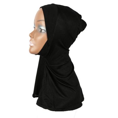 China 2021 Hot Selling Plush Ladies Headband Elastic Tube Hat Simple Black Muslim Hat for sale