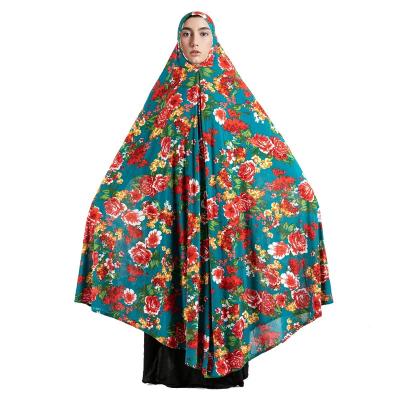 China Indian Islamic Clothing Muslim Hot Selling Muslim Printed Long Veil Scarf Classic Hijab Hooded Casual Dress Islamic Clothing for sale