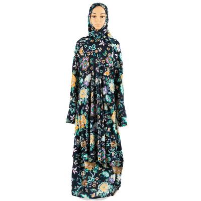 China African Cheap Soft Fabric Printed Long Skirt Floral Maxi Dress Girl Muslim Children Clothing Abaya Islamic Maxi Dress for sale