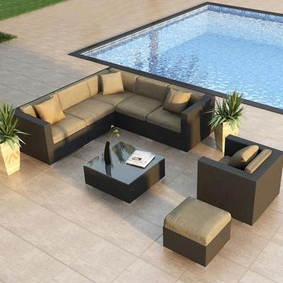 China Weather Resistant Aluminum Outdoor Furniture Rattan Furniture Set Furniture Outdoor Sofa Set Sectional for sale