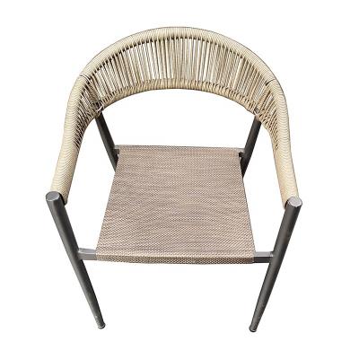 China UV-Resistant Waterproof Fabric Outdoor Furniture Sets Modern Luxury Waterproof Hotel Restaurant Rattan Dining Stackable Chair Garden Chair for sale