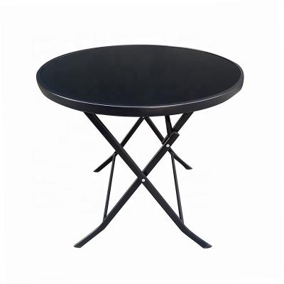 China Restaurant Furniture Foldable Outdoor Tables And Chairs For Party Rental Metal Foldable Round Dining Table for sale