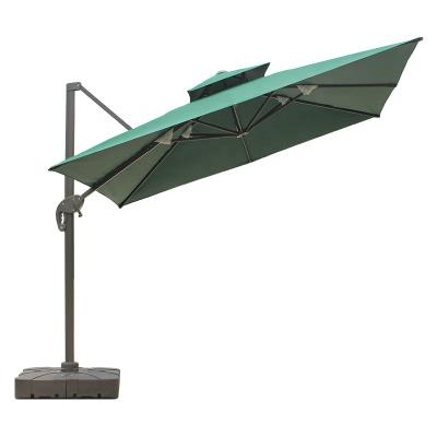 China 360 Degree Rotating Aluminum Dish Base Garden Sun Shaded Outdoor Patio Umbrella Yard Umbrella Beach Umbrella With Base for sale