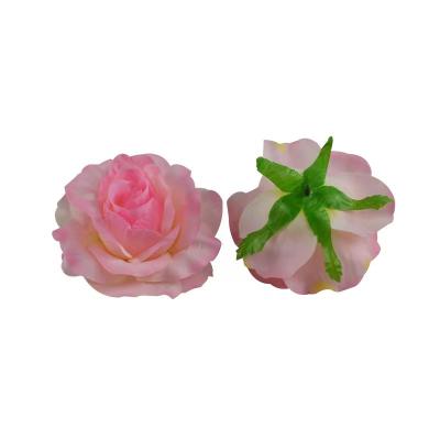 China Wholesale Natural Touch Colorful Fabric Rose Flower Head 14cm Artificial Flower Wedding Decoration for sale