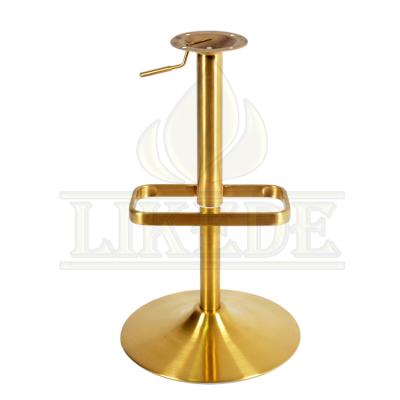 China Newest Metal Bar Stool Round Bases Titanium Steel Bar Stool Base Swivel Bar Stool Gold Stainless Base for sale