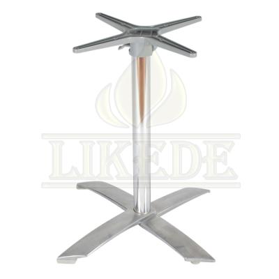 China Foldable table frame restaurant folding table base folding stackable aluminum table base for sale