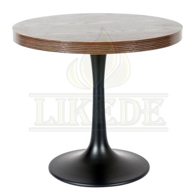 China With Leveling Base Aluminum Table Trumpet Black Table Base Adjuster Tulip Metal Base Tea Table for sale