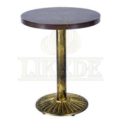 China With Leveling Adjuster 24 Inch Round Bronze Base Table Cast Iron Bistro Table Wrought Iron Bar Tables for sale