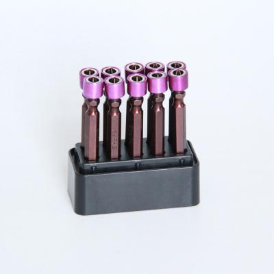 China Women Steel Carpentry Factory Wood Purple Therapy Tool Kit Ring Magnet Double Ended Screwdriver Pink Bit for sale