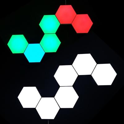 China Modern IR Remote Control Touch Multi Colored Hexagon Lights Modular Lights For Wall Decoration for sale