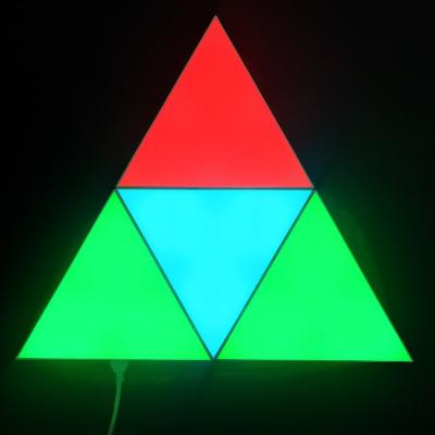 China New Design Magic RGB LED Remote Control Smart Home Colorful Touch Triangle Lamp DIY Wall Lamp Smart Panel Light With Remote Control for sale