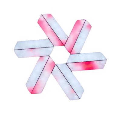 China 6PCS DIY App Control Trapezoid Wall Lamp Modern Smart Geometry Modular Splicing Aurora Music Rhythm Remote Led Panel RGB Night Light for sale