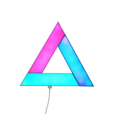 China Modern Trapezoid Shaped LED Light with Remote Sync Color Music Sliding Trapezoid Lights Panels RGB Night Light for Wall Play for sale